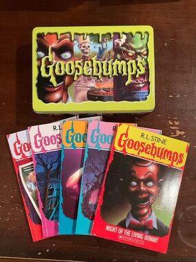 Goosebumps Kids Book Set with Tin - Red and Yellow Covers by R.L. Stine